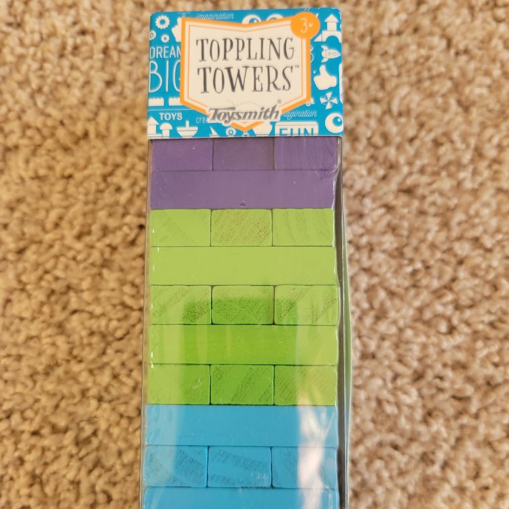 NEW Wooden Toppling Towers Gravity Game by Toysmith